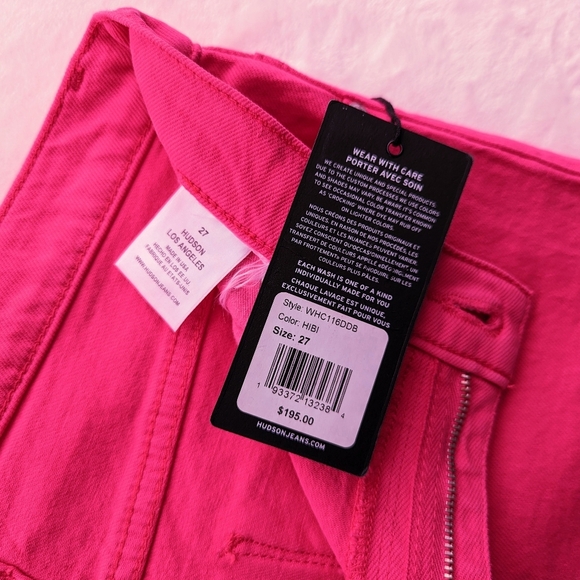 Hudson Holly Jeans High Rise Cropped Bootcut Zip Fly Hibiscus Pink Denim 27 NWT - Picture 14 of 14